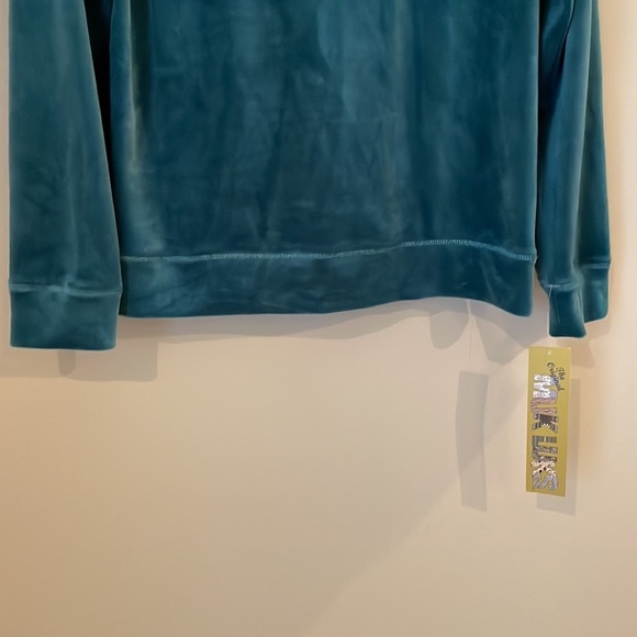 NWT The Original Muk Luks Sweatshirt SZ M So Soft Scoop Neck Teal Pullover - Picture 4 of 10